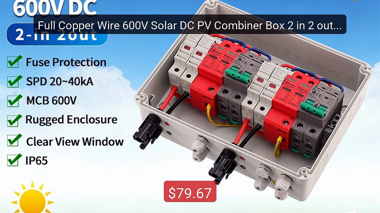 Full Copper Wire 600V Solar DC PV Combiner Box 2 in 2 out DB with F... -- Top Rated 2026 | Buy Now!