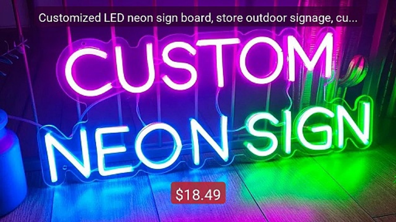 Customized LED neon sign board, store outdoor signage, custom desi... -- Best Deal 2026 | Shop Now!