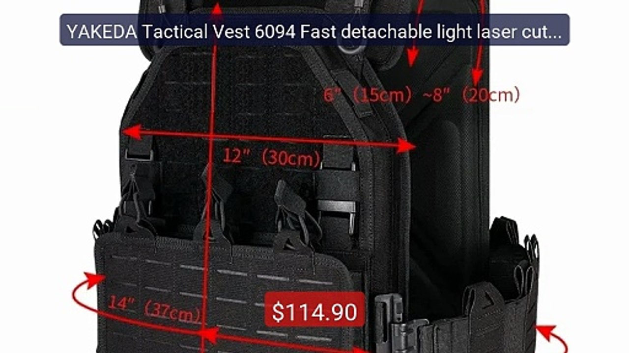 YAKEDA Tactical Vest 6094 Fast detachable light laser cut outd... -- Best Buy 2026 | Great Quality!