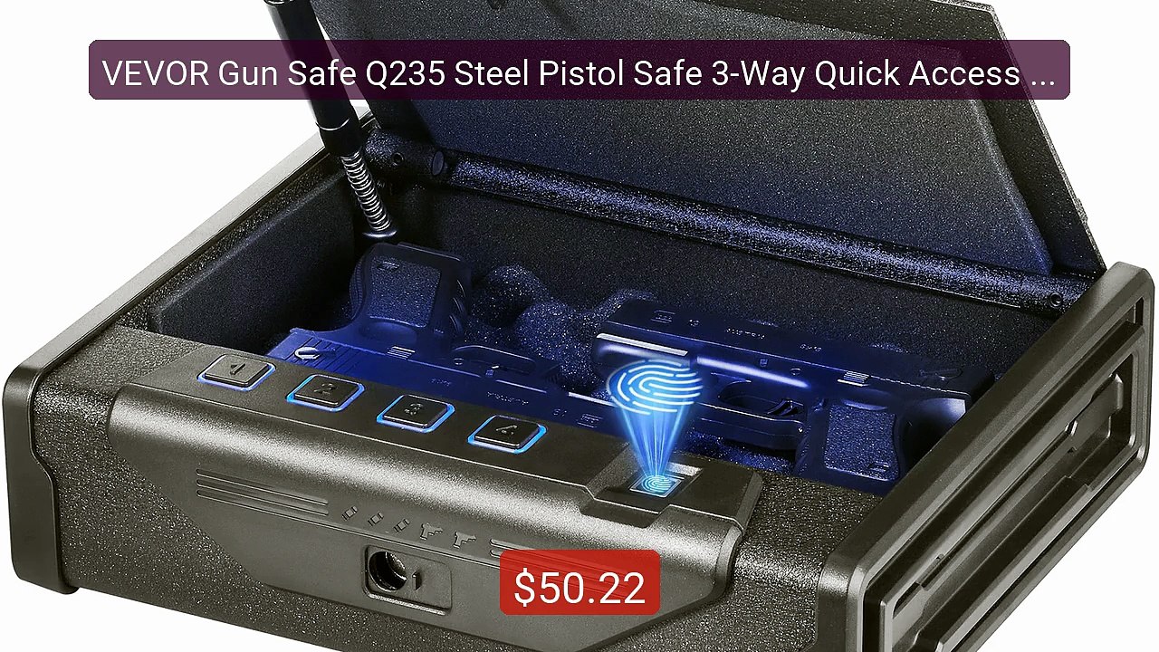 VEVOR Gun Safe Q235 Steel Pistol Safe 3-Way Quick Access Fire... -- Amazing Value 2026 | Must Have!