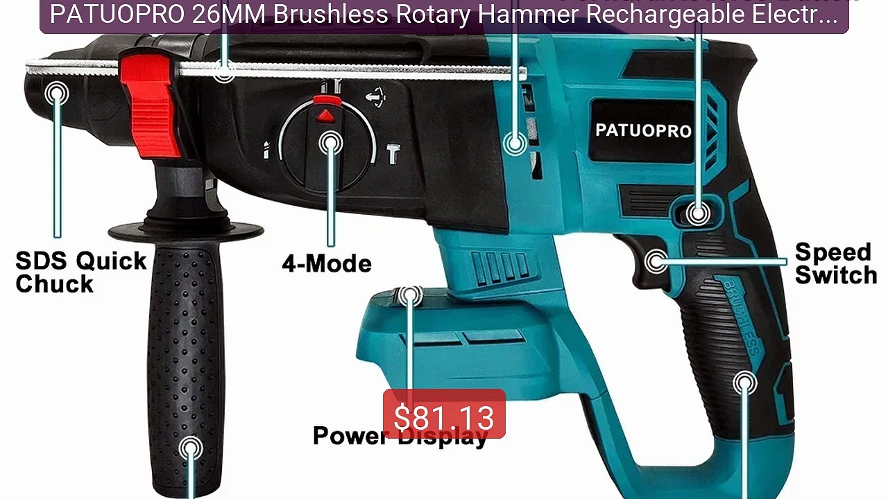 PATUOPRO 26MM Brushless Rotary Hammer Rechargeable Electric Ha... -- Hot Deal 2026 | Limited Offer!