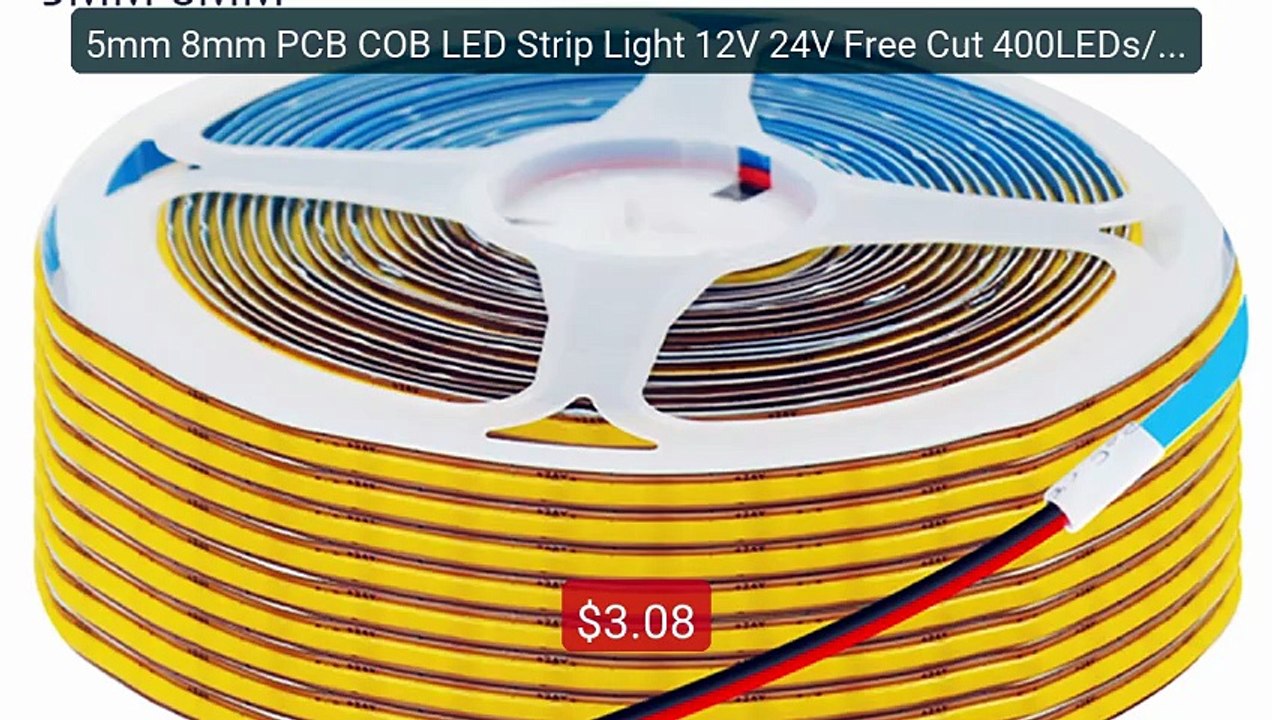 5mm 8mm PCB COB LED Strip Light 12V 24V Free Cut 400LEDs/M Hi... -- Amazing Value 2026 | Must Have!