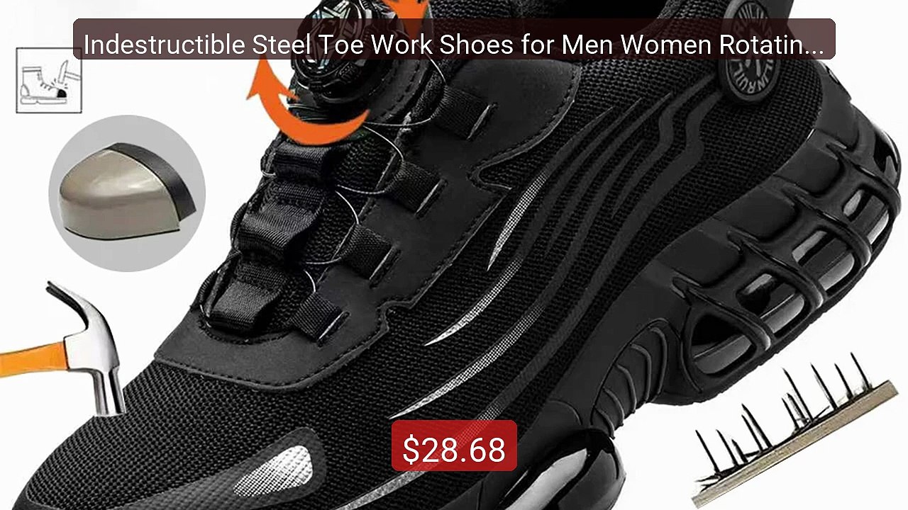 Indestructible Steel Toe Work Shoes for Men Women Rotating Button S... -- Top Rated 2026 | Buy Now!
