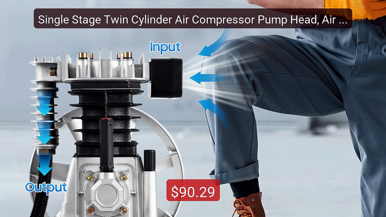 Single Stage Twin Cylinder Air Compressor Pump Head, Air Co... -- Top Pick 2026 | Unbeatable Price!