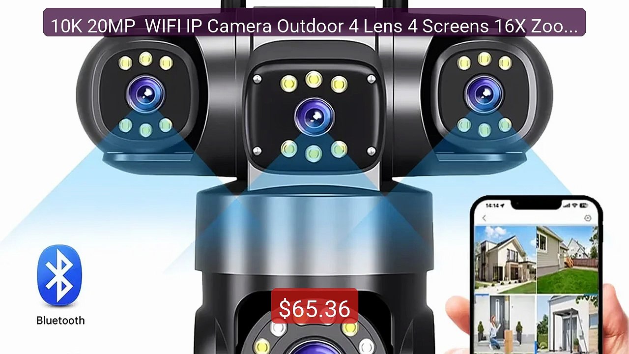 10K 20MP  WIFI IP Camera Outdoor 4 Lens 4 Screens 16X Zoom CCT... -- Hot Deal 2026 | Limited Offer!