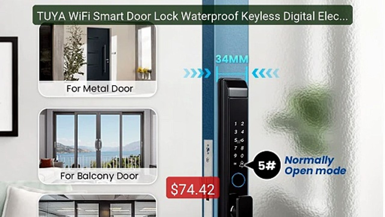 TUYA WiFi Smart Door Lock Waterproof Keyless Digital Electronic Lo... -- Best Deal 2026 | Shop Now!