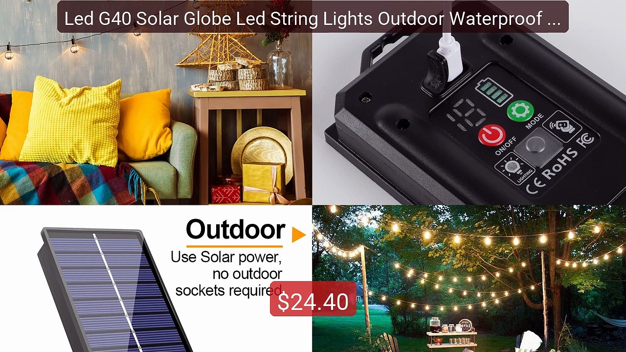 Led G40 Solar Globe Led String Lights Outdoor Waterproof Shatt... -- Best Buy 2026 | Great Quality!