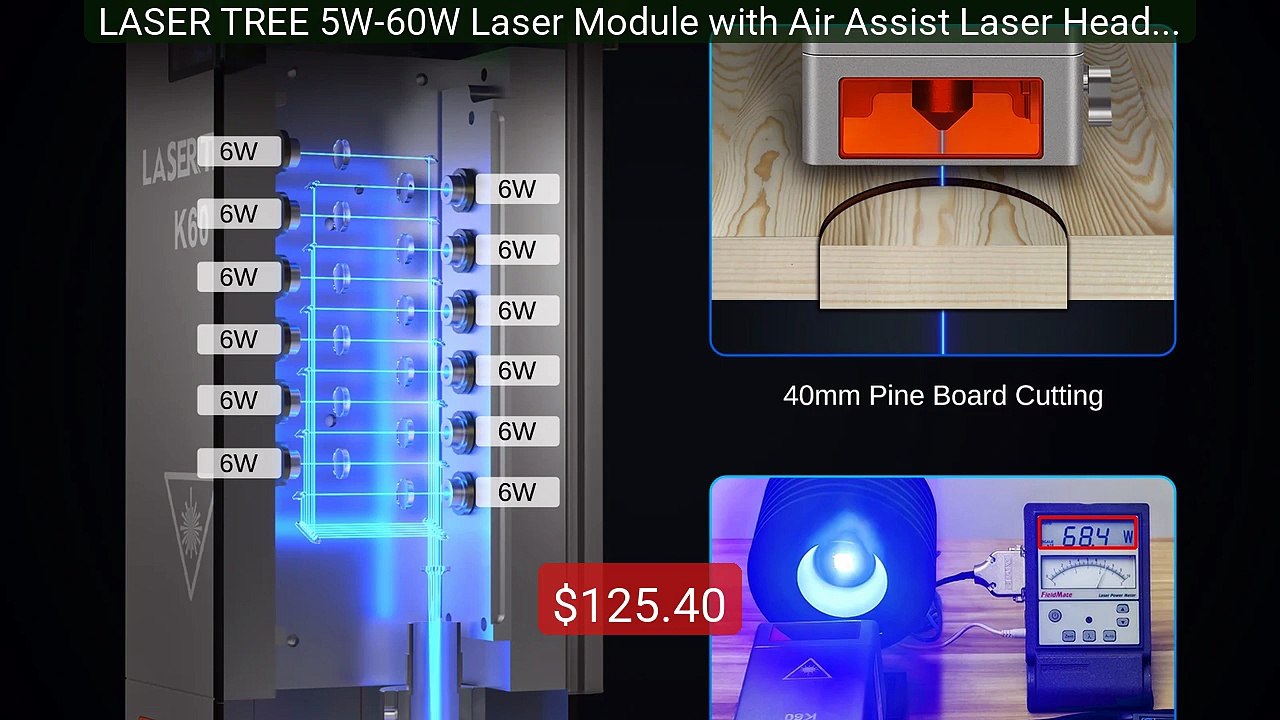 LASER TREE 5W-60W Laser Module with Air Assist...