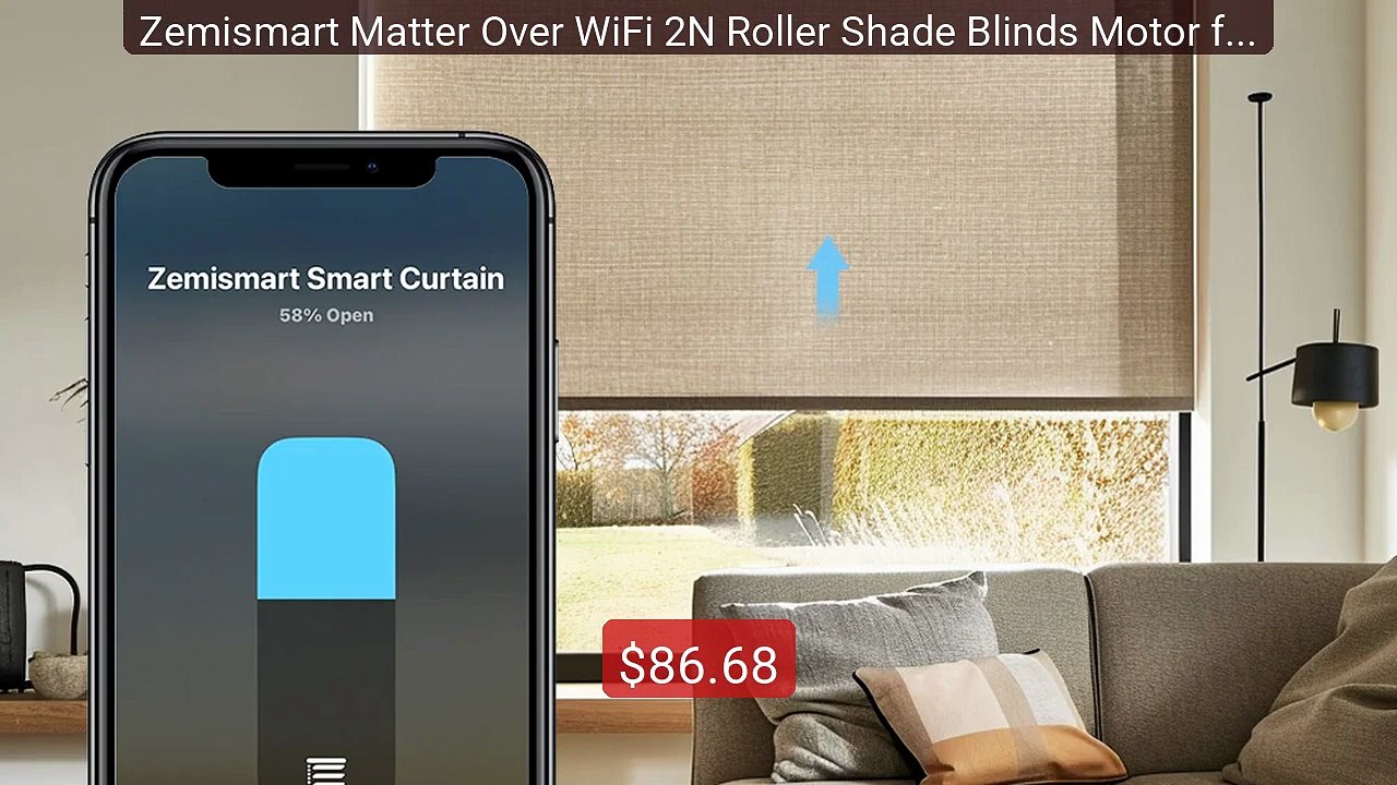 Zemismart Matter Over WiFi 2N Roller Shade Blin...