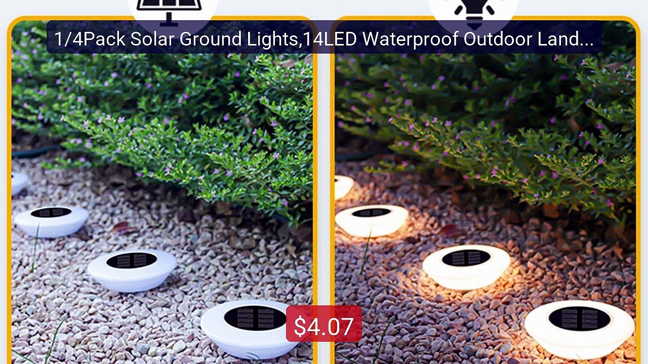 1/4Pack Solar Ground Lights,14LED Waterproof Outdoor Landsc... -- Top Pick 2026 | Unbeatable Price!