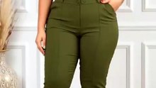 Calça Social Feminina Plus Size Alfaiataria Bengaline Cintura Alta Com Bolsos E 2 Botões Veste Do 42 Ao 52