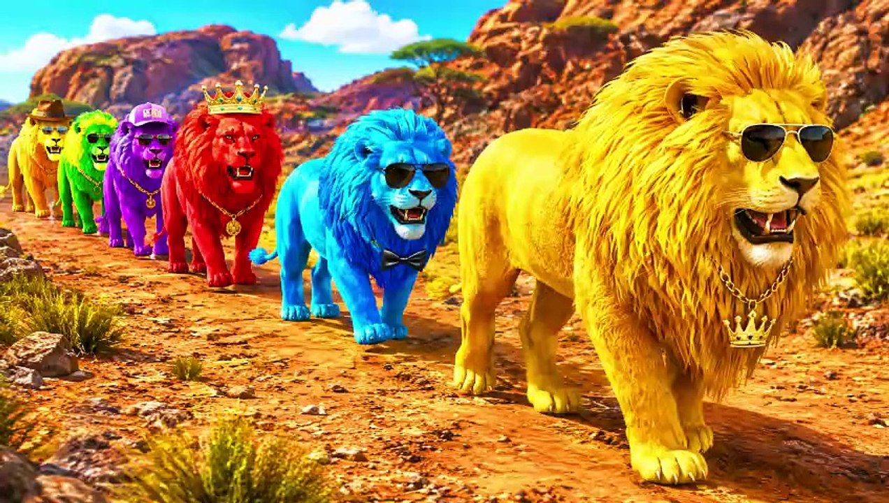 Teasers Paint Animals Lions Size Comparison Fountain Crossing Animal Game Transformation thumnail