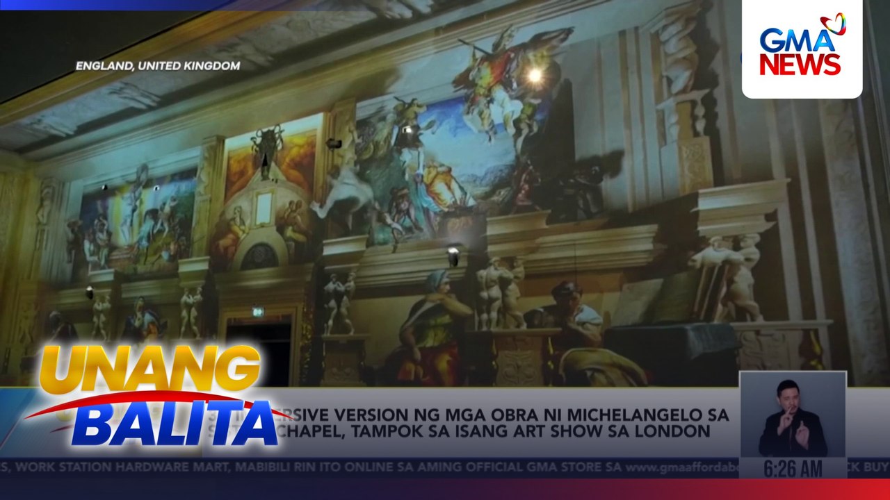 3D immersive version ng mga obra ni Michelangelo sa Sistine Chapel, tampok sa isang art show sa London | Unang Balita