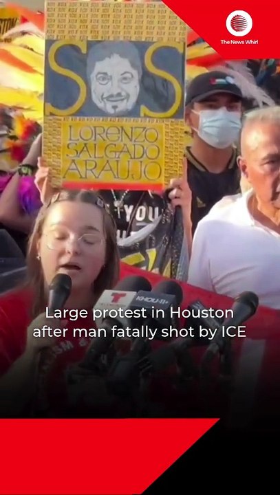 Large protest in Houston after man fatally shot by ICE