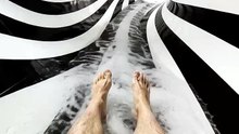 POV: The Craziest Hypnotic Black & White Waterslide Ever 🏴🏳
