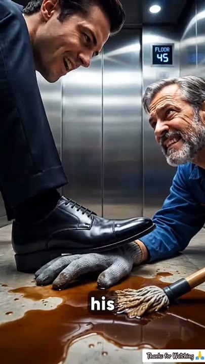 He Pushed An Old Janitor To The Floor…Then The CEO Badge Came Out!😱🏢 #Karma #LifeLessons #ViralStory #InspireStory #EmotionalStory