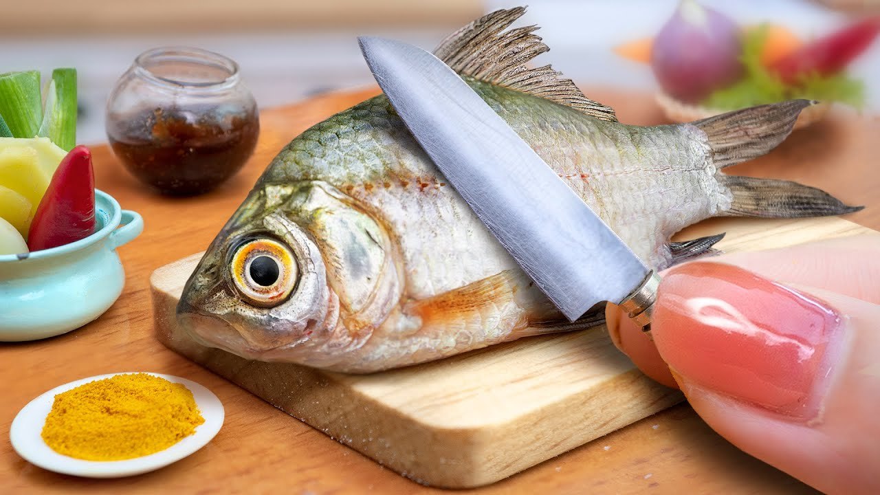 Amazing Cooking Delicious Thai Style Grilled Fish in Miniature Kitchen 🐳 Mini Yummy Recipes Idea