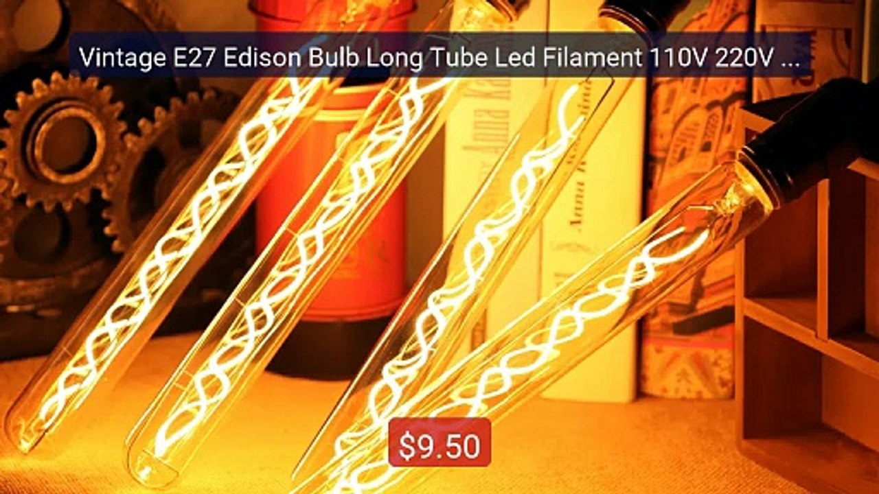 Vintage E27 Edison Bulb Long Tube Led Filament 110V 220V Clear Ambe... -- Top Rated 2026 | Buy Now!