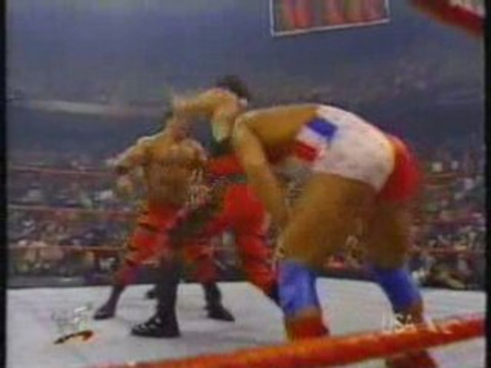 Chris Benoit & Kurt Angle vs Kane & The Rock