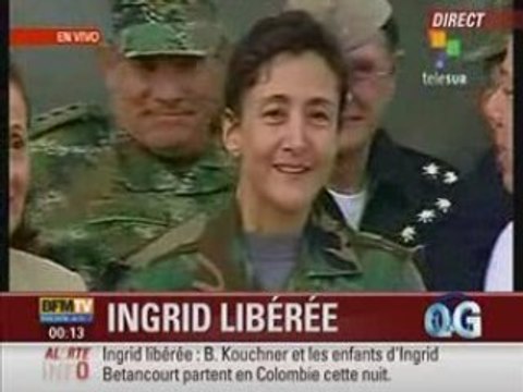 Liberation Ingrid Betancourt : Arrivee de l avion a Bogota