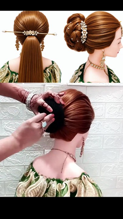 Easy bun hairstyle for girls