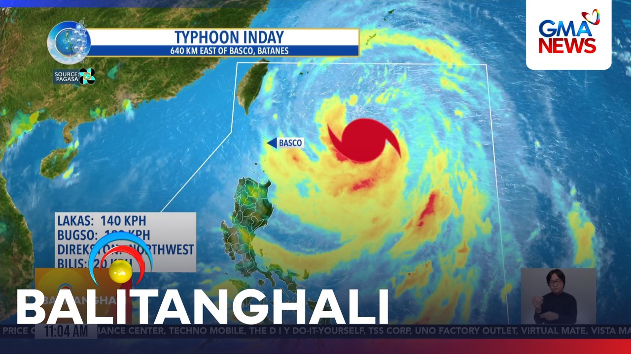 PAGASA - Bagyong #IndayPH, magdadala ng malakas na ulan sa Extreme Northern Luzon mamayang gabi o bukas ng umaga | Balitanghali