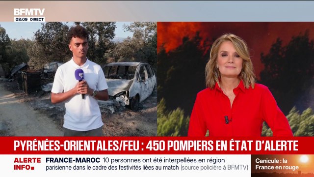 Incendies dans les Pyrénées-Orientales: toujours 450 pompiers en alerte à l'Ille-sur-Têt et 5 autres communes alentours