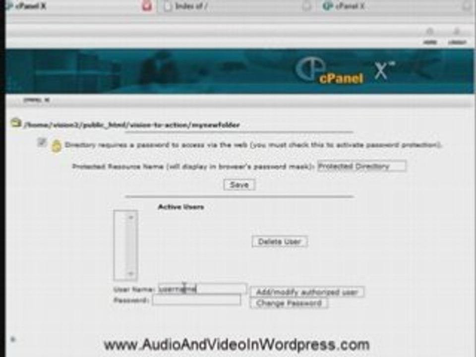 Web Hosting Cpanel: Password Protect A folder