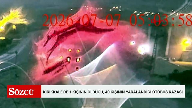 Kırıkkale'de 1 kişinin öldüğü, 40 kişinin yaralandığı otobüs kazası kamerada