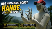 NEO Humanoid Robot hebt Robotik mit Hightech-Händen auf neues Level