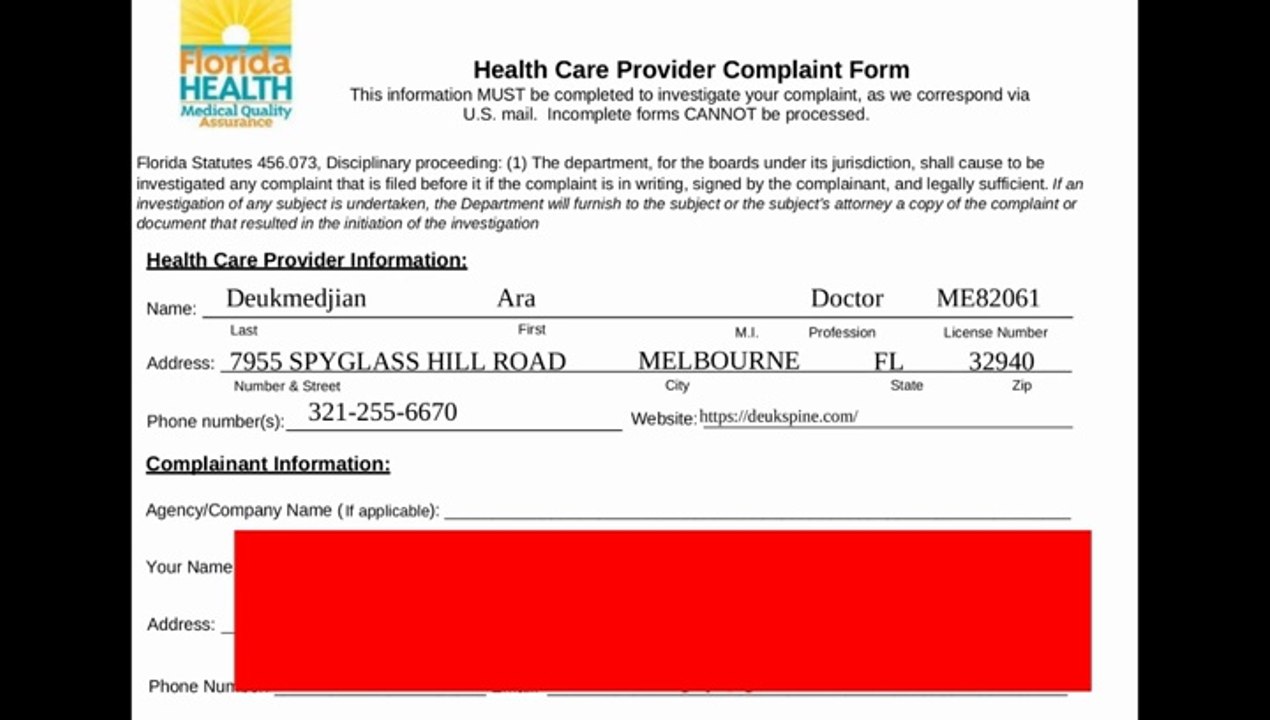 FL Dept. Of Health Will Not Take Action VS MD Who Failed To Acknowledge Broke Skull In MRI Review
