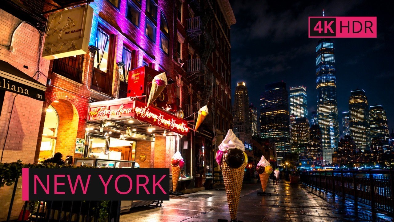 [4K] NYC Night Walk | Charming City Walk |  Huston St to Little Italy