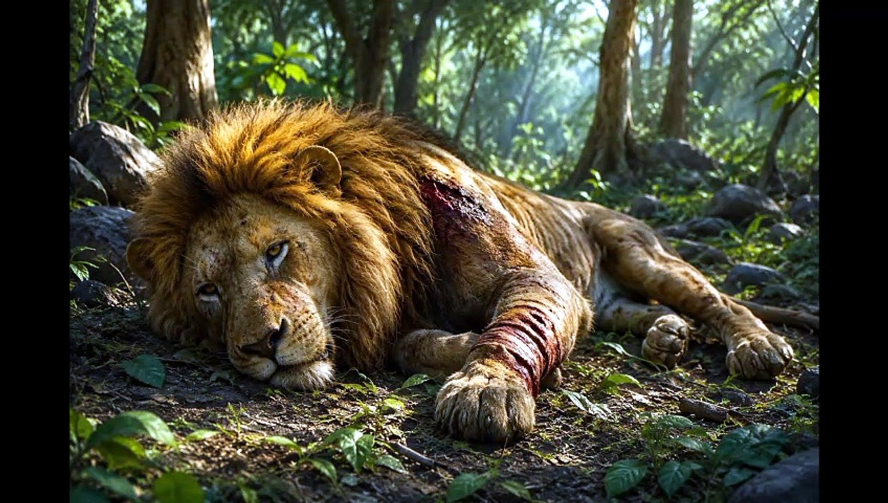 Brave Boy Saves an Injured Lion 🦁❤️ | Heart Touching Jungle Story | AI Animated Story #AI #AIVideos #Aen