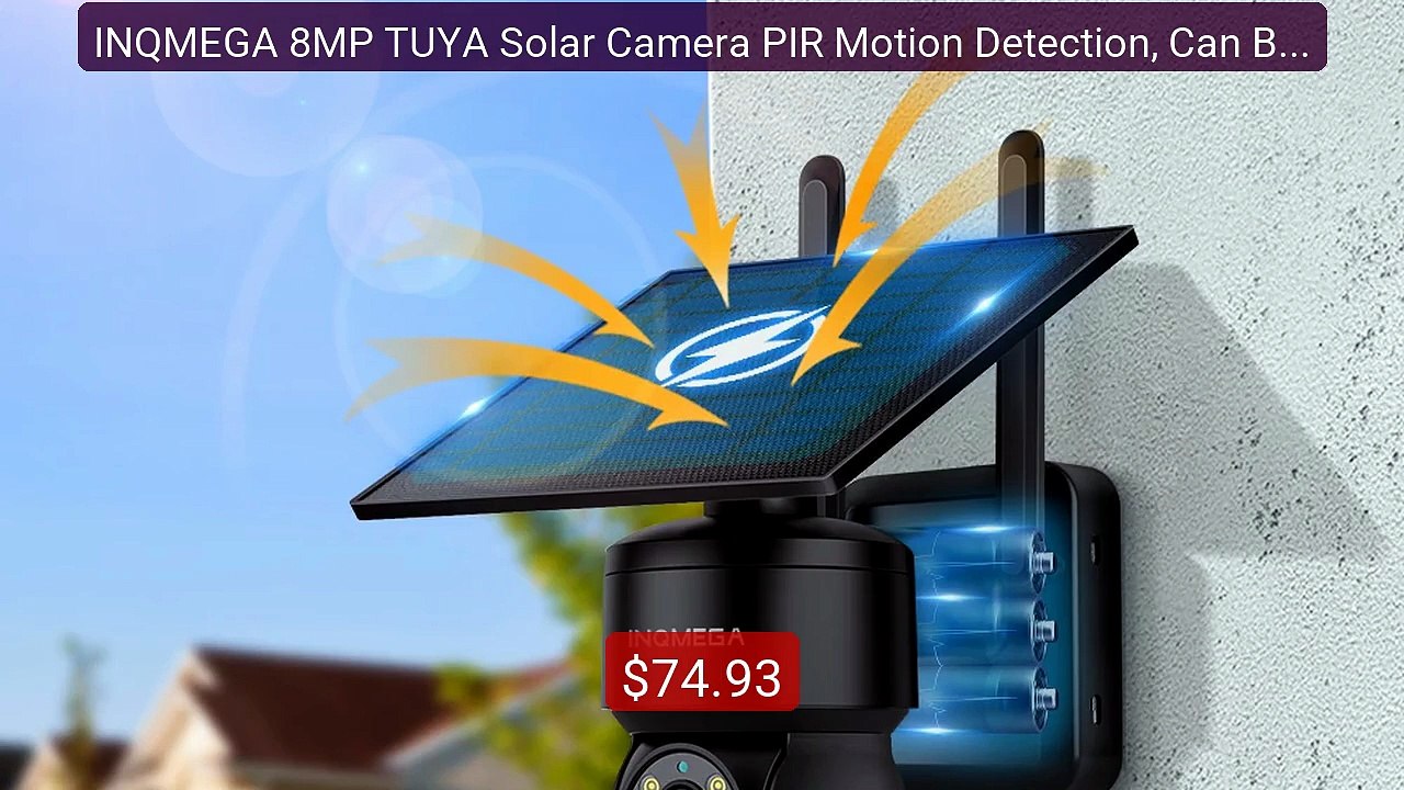 INQMEGA 8MP TUYA Solar Camera PIR Motion Detect...