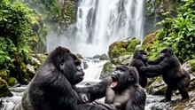 Gorilla bertengkar