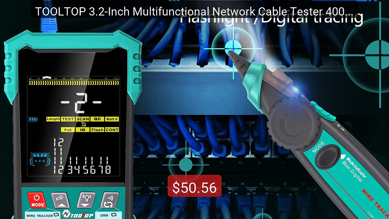 TOOLTOP 3.2-Inch Multifunctional Network Cable Tester 400M Cab... -- Best Buy 2026 | Great Quality!