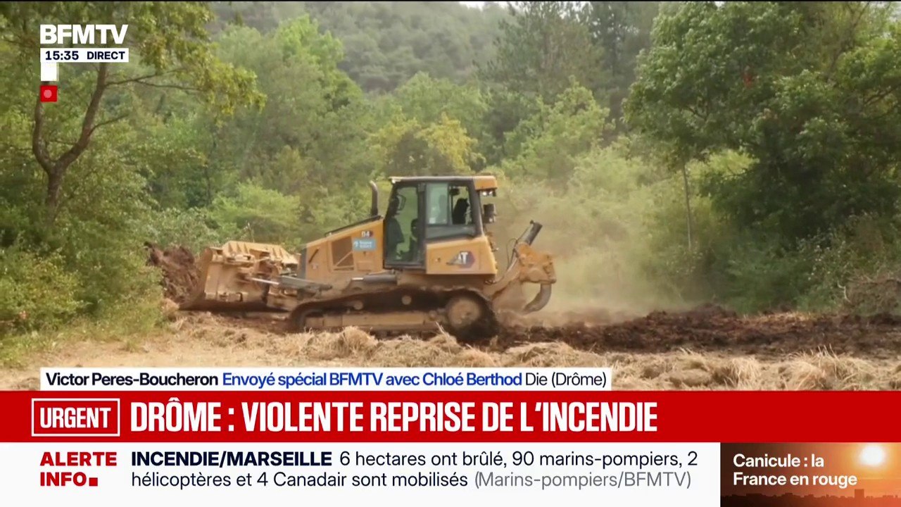 Incendies: reprise de feu dans la Drôme