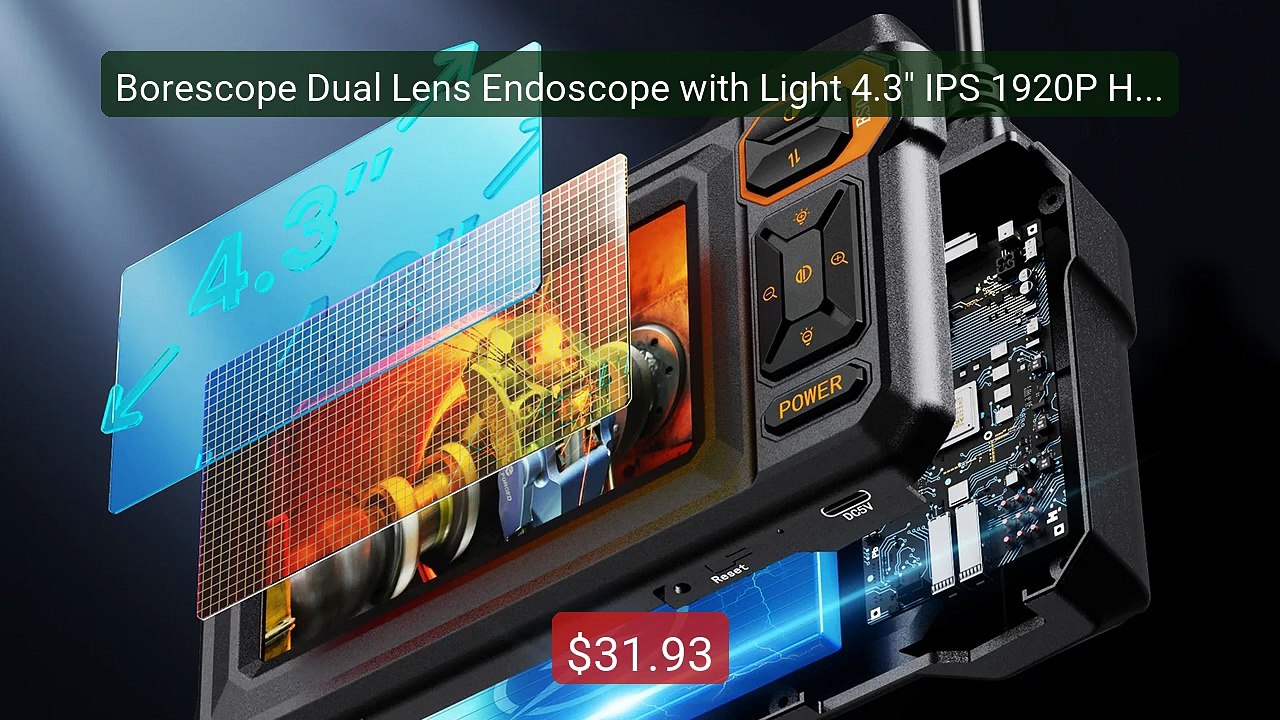 Borescope Dual Lens Endoscope with Light 4.3" IPS 1920P HD ... -- Top Pick 2026 | Unbeatable Price!
