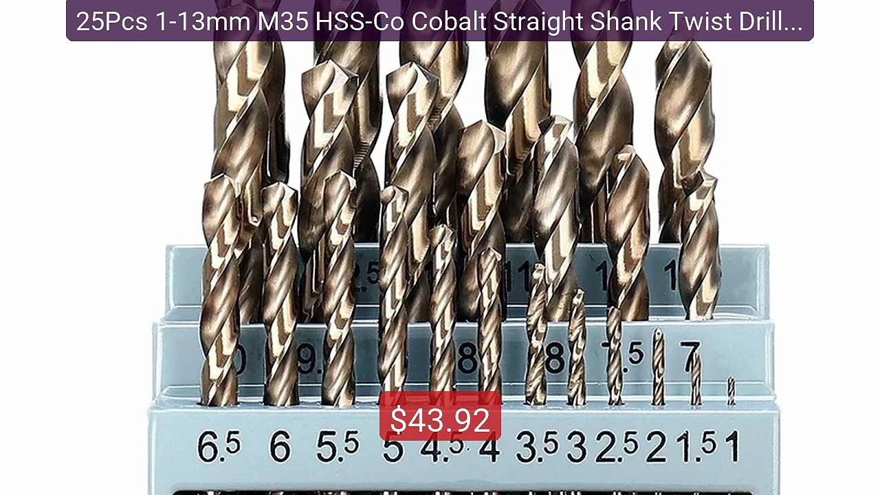 25Pcs 1-13mm M35 HSS-Co Cobalt Straight Shank Twist Drill Bits... -- Best Buy 2026 | Great Quality!