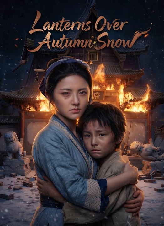 Lanterns Over Autumn Snow - Full