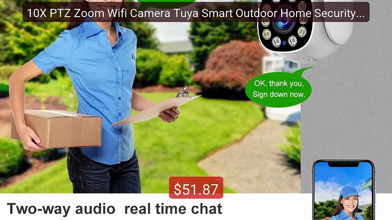 10X PTZ Zoom Wifi Camera Tuya Smart Outdoor Home Security Video Su... -- Best Deal 2026 | Shop Now!
