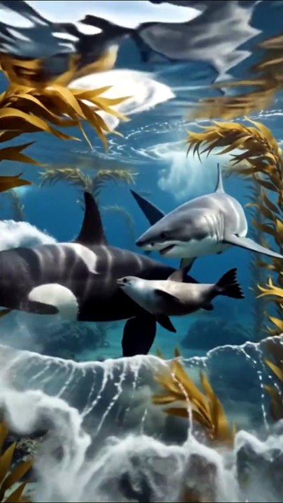 Giant Great White Shark vs Giant Orca | Ultimat...