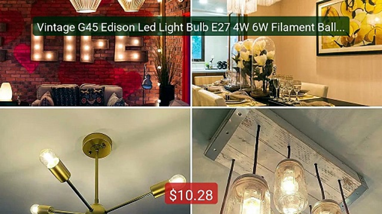 Vintage G45 Edison Led Light Bulb E27 4W 6W Filament Ball L... -- Top Pick 2026 | Unbeatable Price!