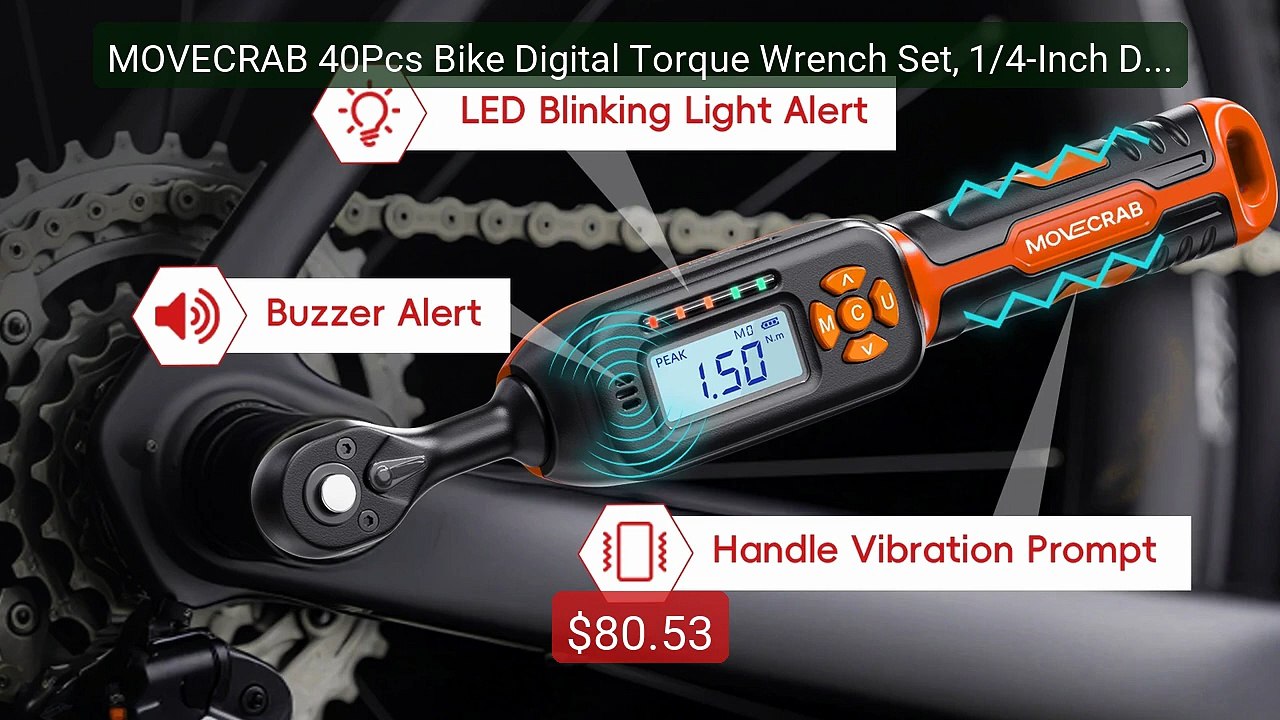 MOVECRAB 40Pcs Bike Digital Torque Wrench Set, 1/4-Inch Drive ... -- Hot Deal 2026 | Limited Offer!