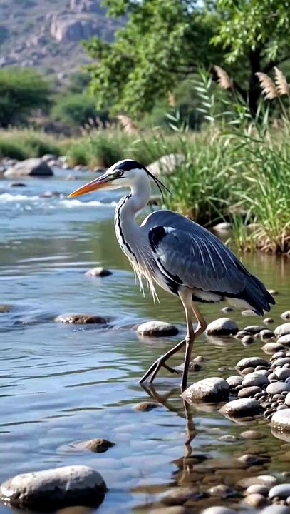 Grey heron of India real documentry video