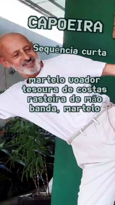 Do Dicionário de movimentos de capoeira, martelo voador, tesoura de costas, rasteira de mão martelo