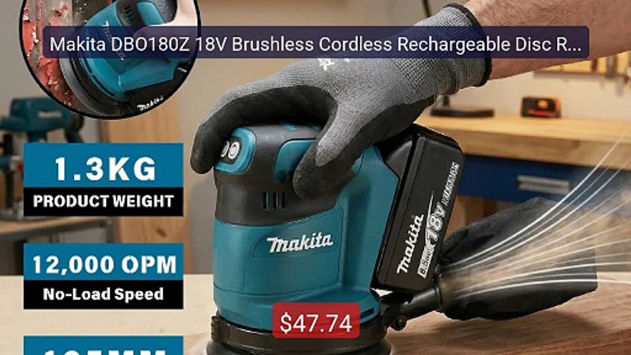 Makita DBO180Z 18V Brushless Cordless Rechargeable Disc Random Orbi... -- Top Rated 2026 | Buy Now!