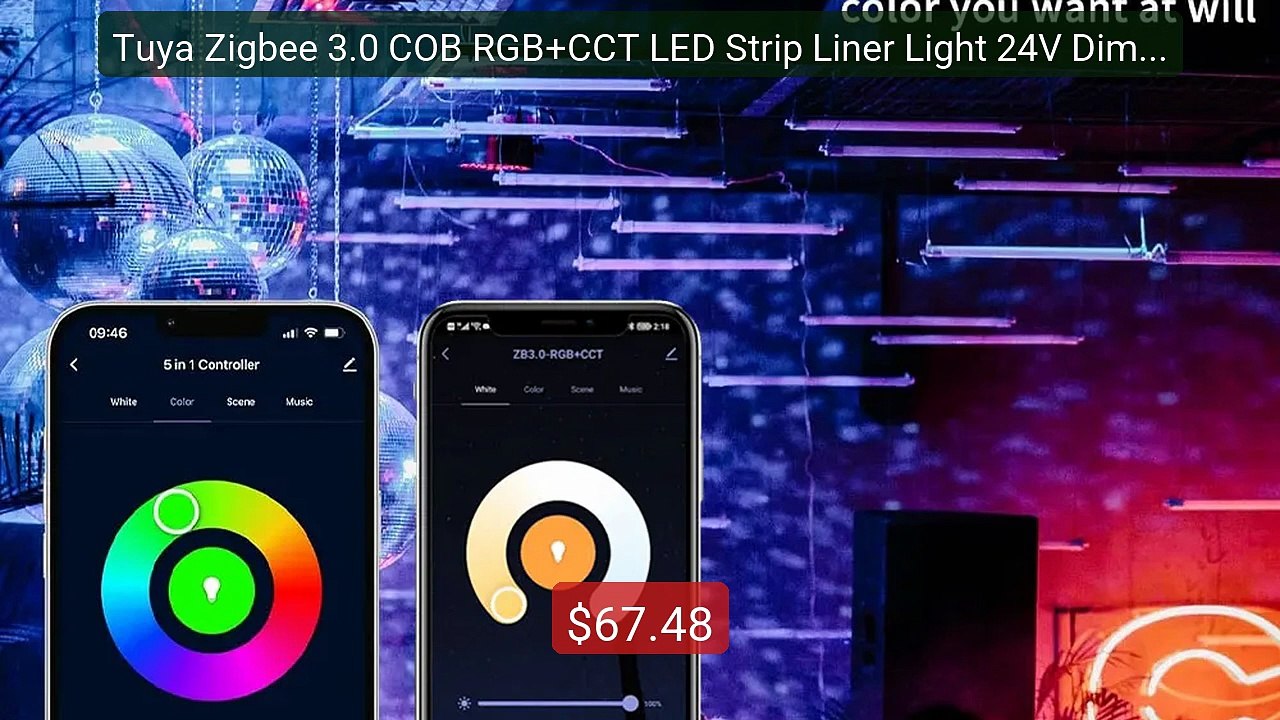 Tuya Zigbee 3.0 COB RGB+CCT LED Strip Liner Light 24V Dimmable... -- Best Buy 2026 | Great Quality!
