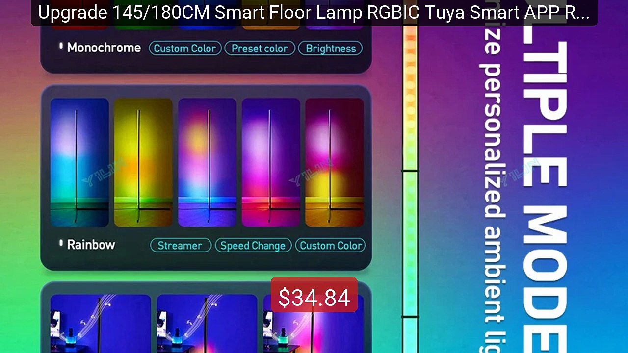 Upgrade 145/180CM Smart Floor Lamp RGBIC Tuya Smart APP Rem... -- Top Pick 2026 | Unbeatable Price!