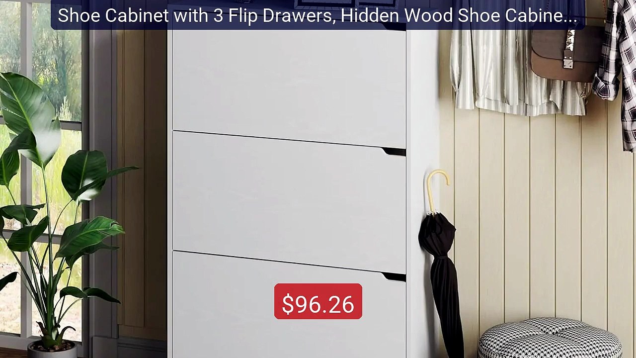Shoe Cabinet with 3 Flip Drawers, Hidden Wood Shoe Cabinet,Fr... -- Amazing Value 2026 | Must Have!